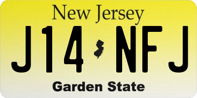 NJ license plate J14NFJ