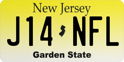 NJ license plate J14NFL