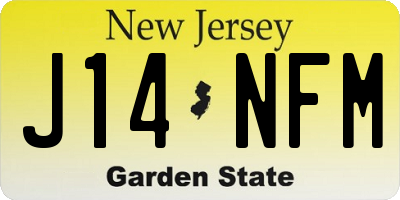 NJ license plate J14NFM