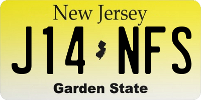 NJ license plate J14NFS