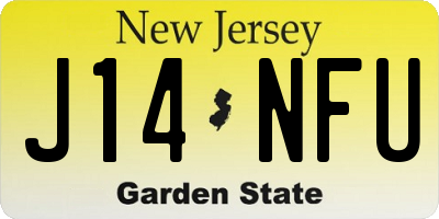 NJ license plate J14NFU
