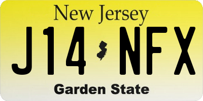 NJ license plate J14NFX