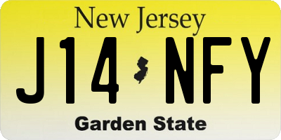 NJ license plate J14NFY