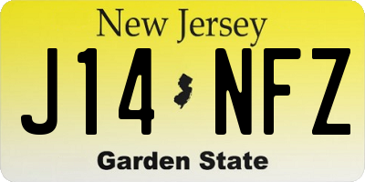 NJ license plate J14NFZ