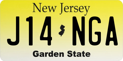 NJ license plate J14NGA