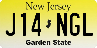 NJ license plate J14NGL