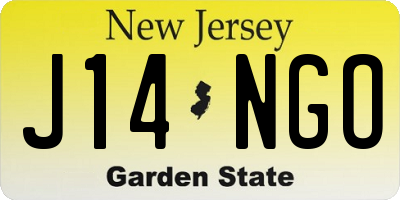 NJ license plate J14NGO