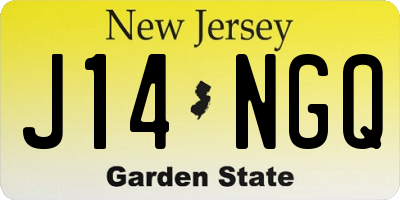NJ license plate J14NGQ