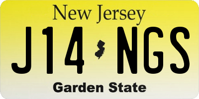 NJ license plate J14NGS