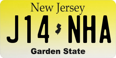 NJ license plate J14NHA