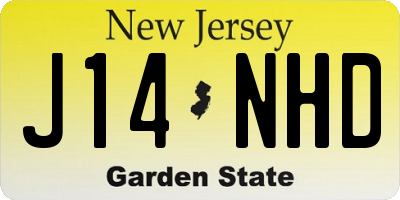 NJ license plate J14NHD
