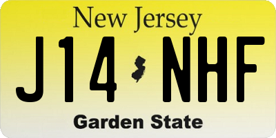 NJ license plate J14NHF