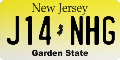 NJ license plate J14NHG