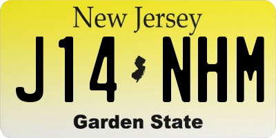 NJ license plate J14NHM