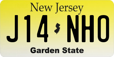 NJ license plate J14NHO