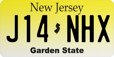 NJ license plate J14NHX