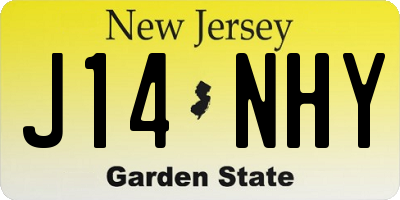 NJ license plate J14NHY