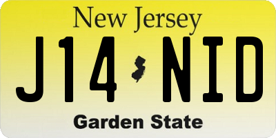 NJ license plate J14NID