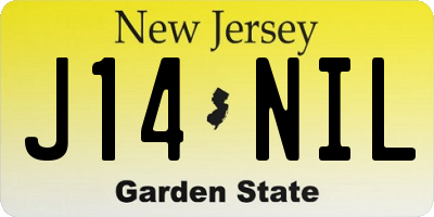 NJ license plate J14NIL