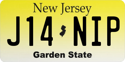 NJ license plate J14NIP