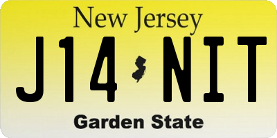 NJ license plate J14NIT