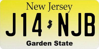 NJ license plate J14NJB