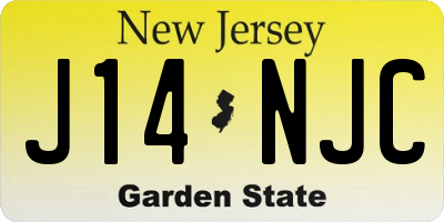 NJ license plate J14NJC