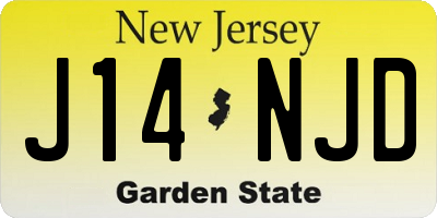 NJ license plate J14NJD