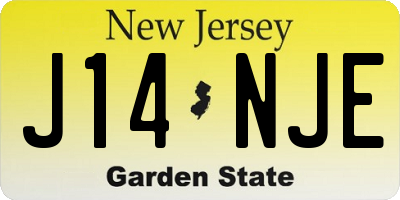 NJ license plate J14NJE
