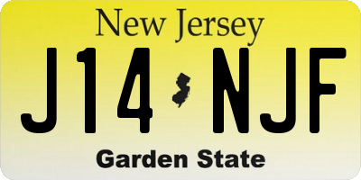 NJ license plate J14NJF