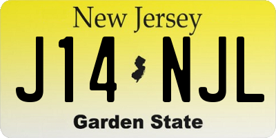 NJ license plate J14NJL