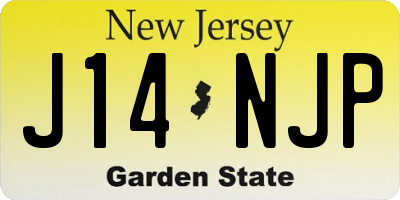 NJ license plate J14NJP