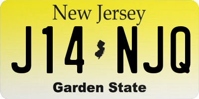 NJ license plate J14NJQ