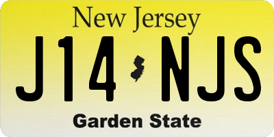 NJ license plate J14NJS