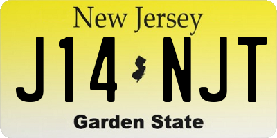 NJ license plate J14NJT