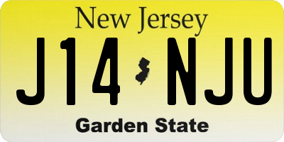 NJ license plate J14NJU