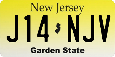 NJ license plate J14NJV