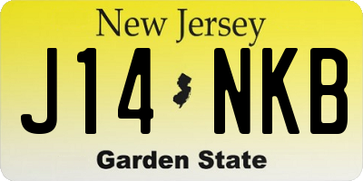 NJ license plate J14NKB