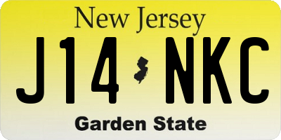 NJ license plate J14NKC