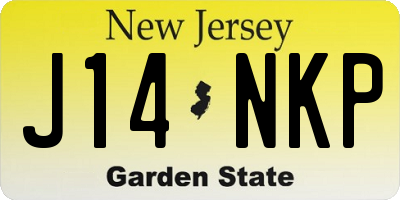 NJ license plate J14NKP