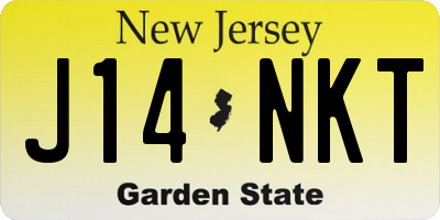 NJ license plate J14NKT