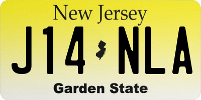 NJ license plate J14NLA