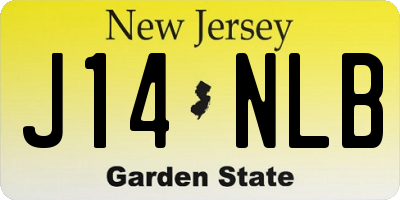NJ license plate J14NLB