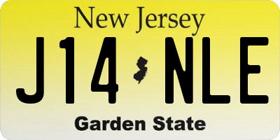 NJ license plate J14NLE