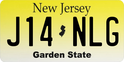 NJ license plate J14NLG
