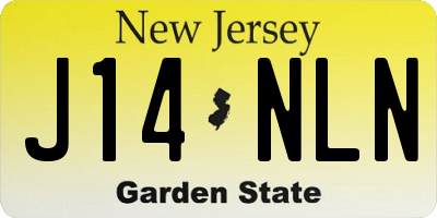 NJ license plate J14NLN