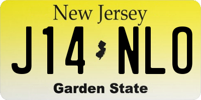 NJ license plate J14NLO