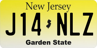 NJ license plate J14NLZ