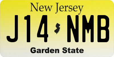 NJ license plate J14NMB