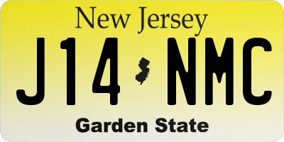 NJ license plate J14NMC